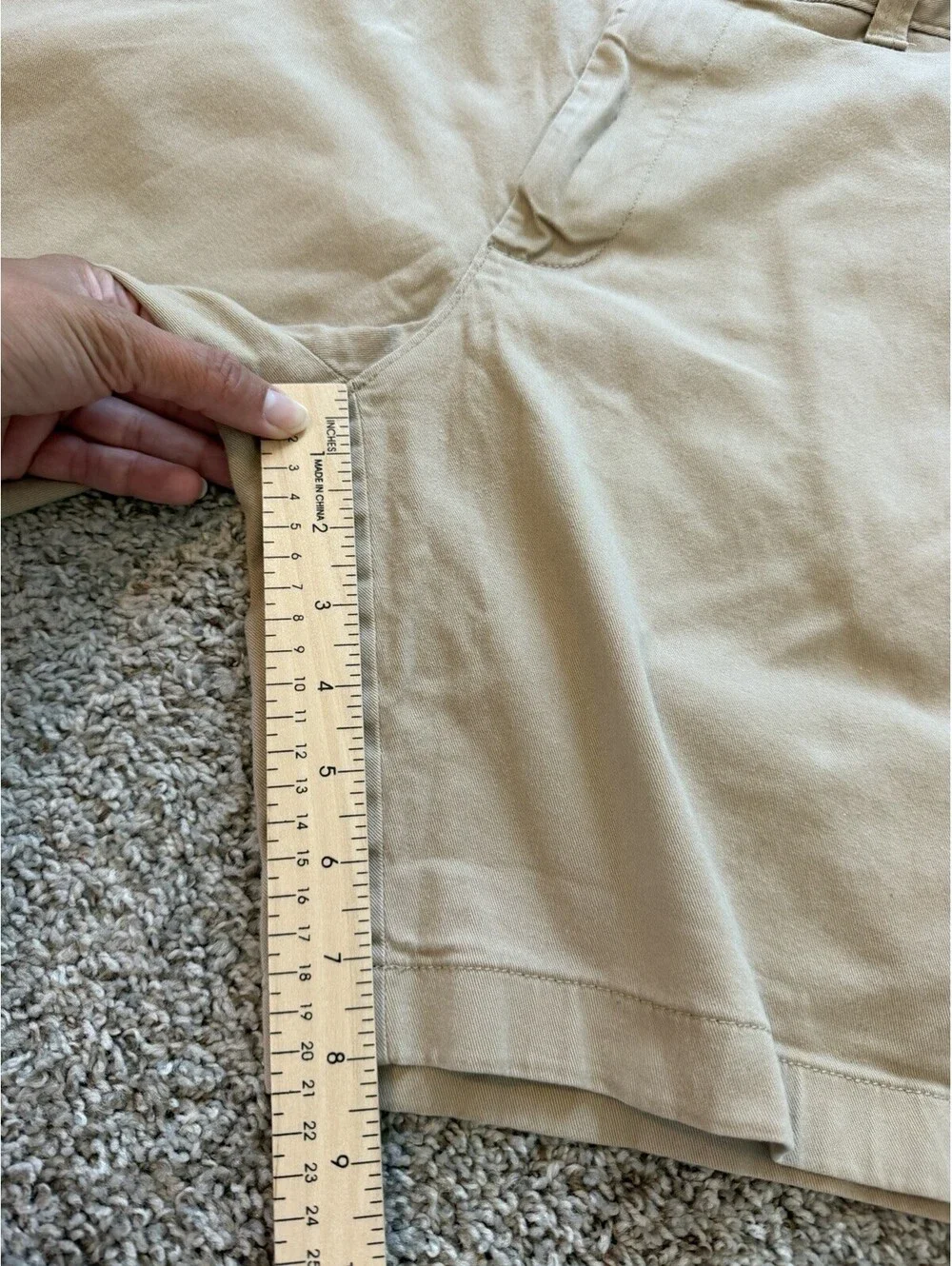 J.Crew Men’s Khaki Chino Shorts Flat Front 9” Inseam Size 36 Classic Preppy